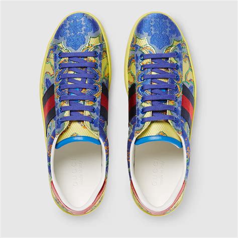 gucci ace floral men's|gucci ace embellished leather sneakers.